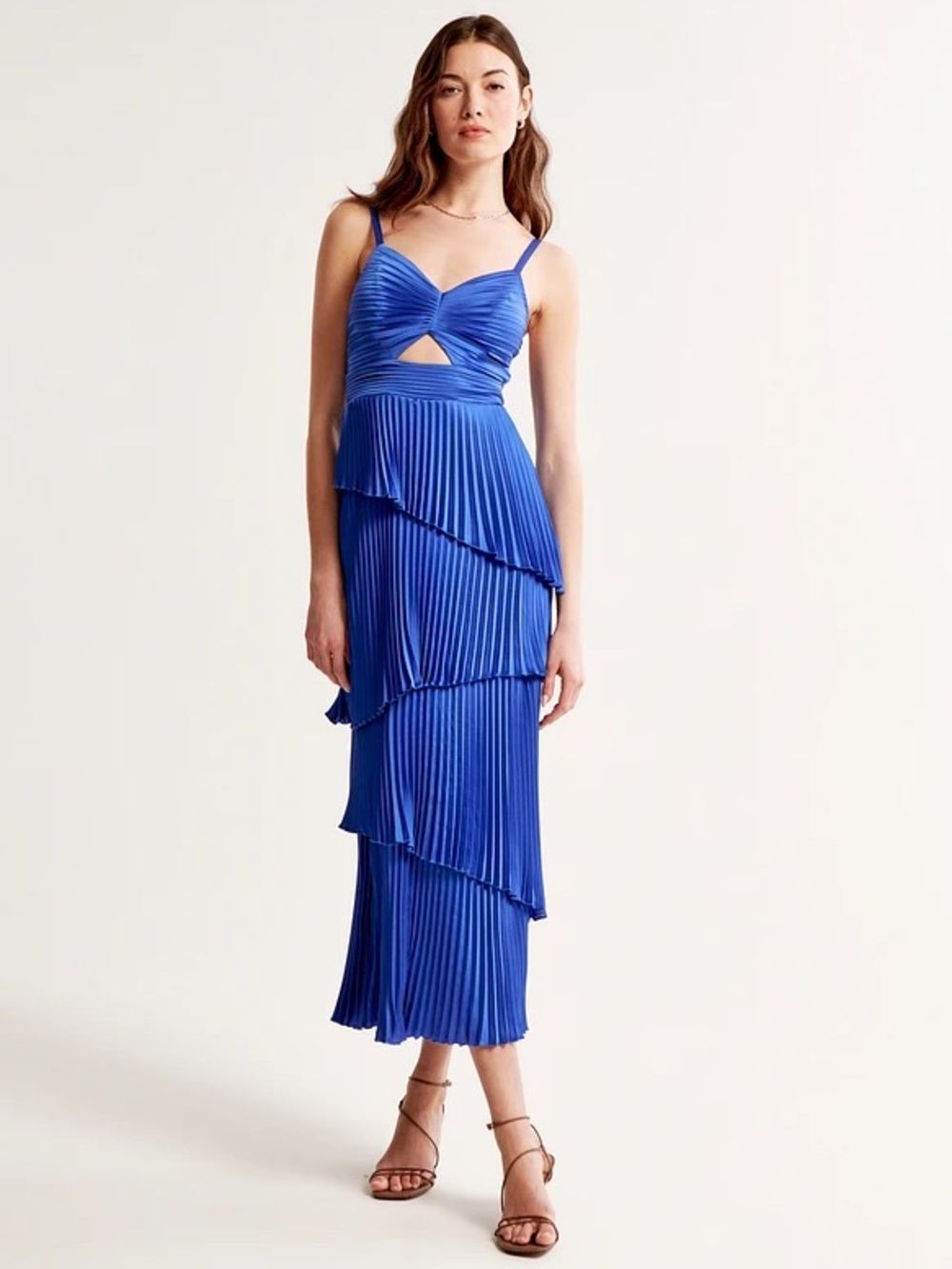 Abercrombie & Fitch Giselle Pleated Tiered Maxi Dress